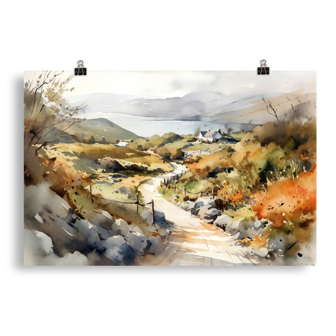 Irish Road Painting Ring Of Kerry Watercolor Print Ireland Landscape Wall Art Irish Countryside Watercolor Art Print Home Decor Gift - Image 5
