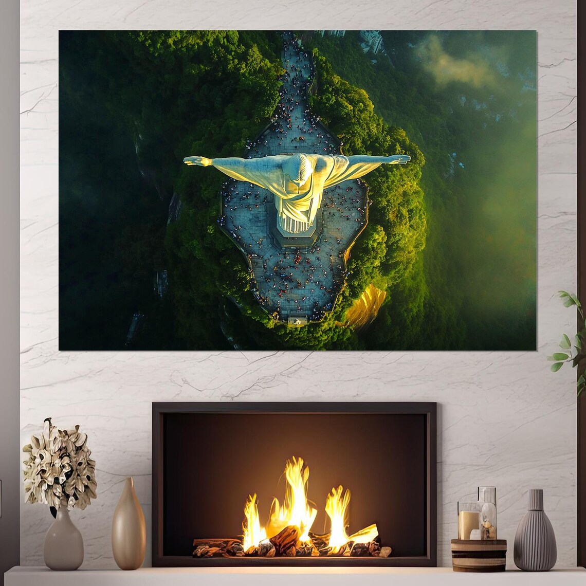 Christ The Redeemer Aerial View Rio De Janeiro Brazil Travel Poster