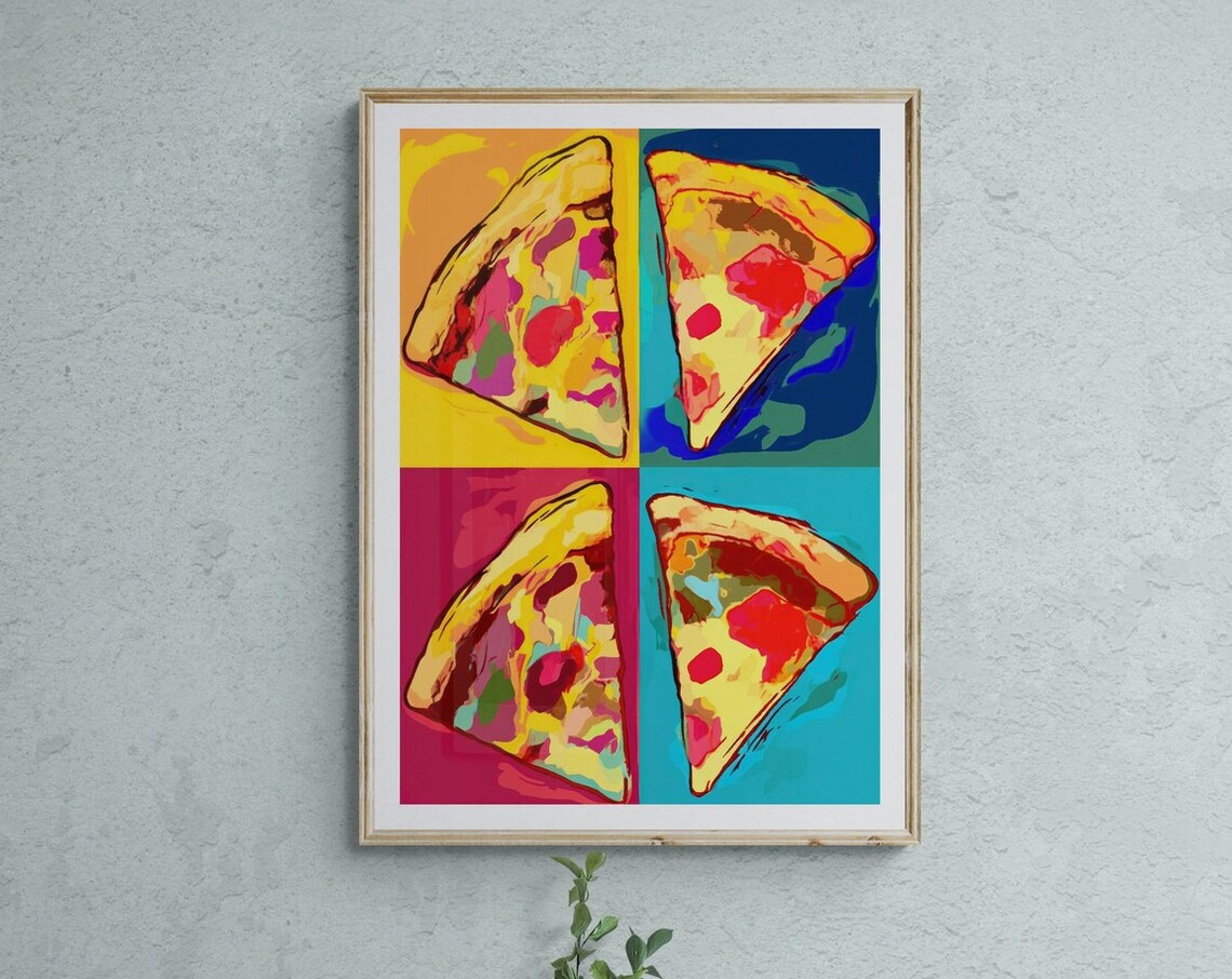 Retro Pop Art Pizza Print, Kitchen Wall Art - Image 3