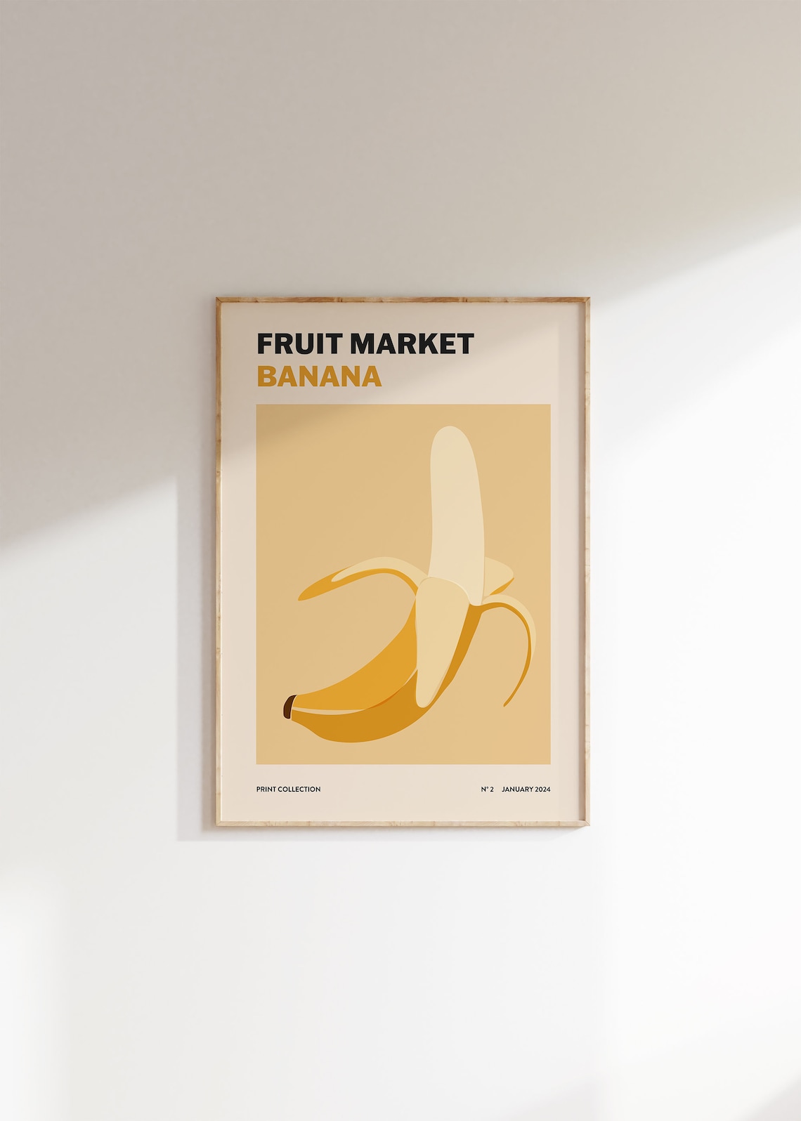 Banana Fruit Market Abstract Kitchen Art Print