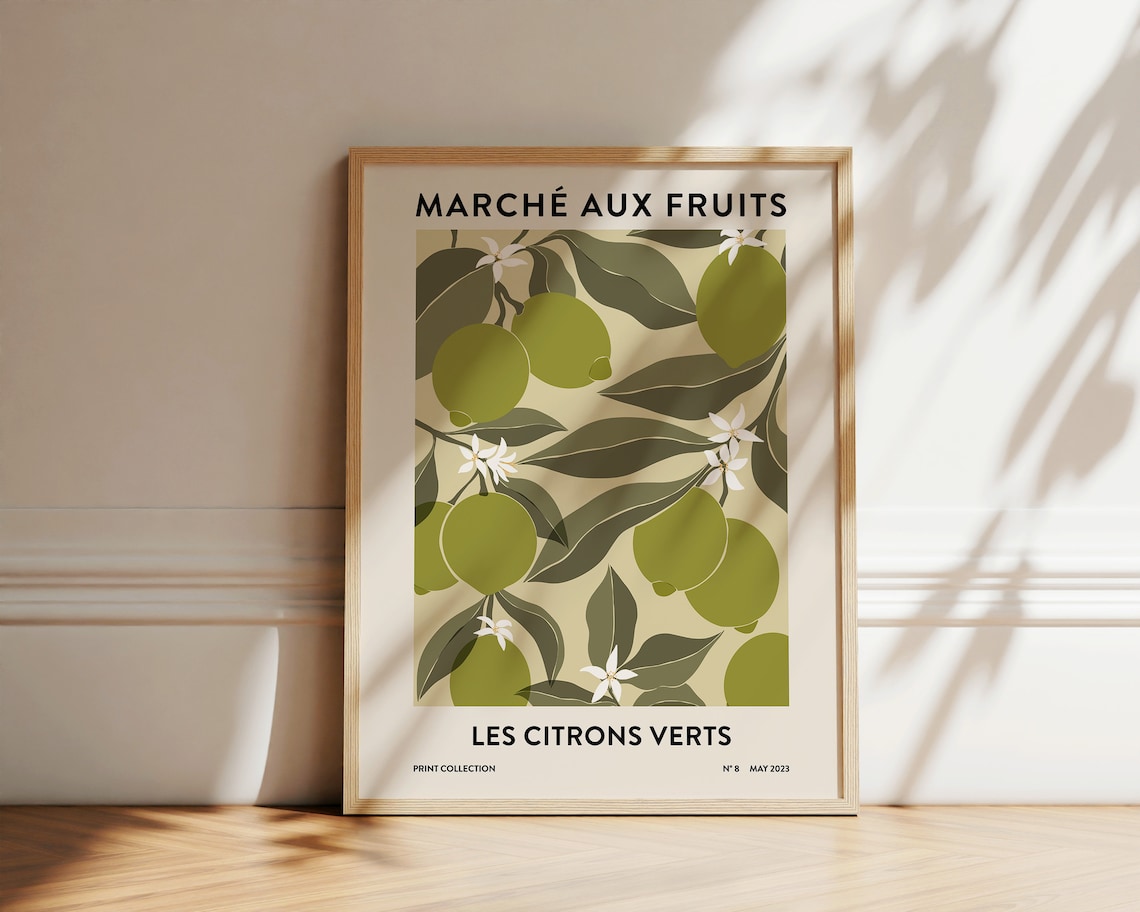 Limes Fruit Market Abstract Botanical Poster - Image 3