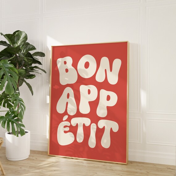 Bon Appetit Maximalist Typography Wall Art Print