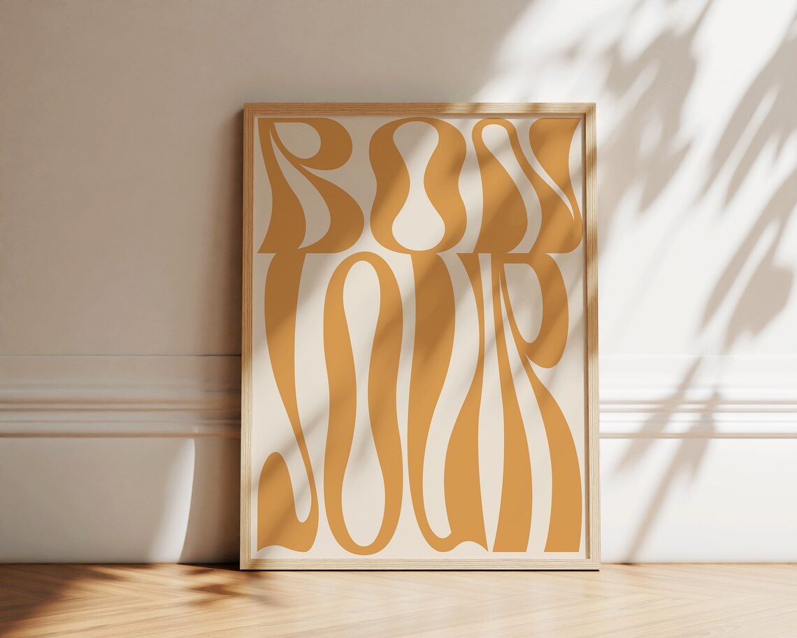 Groovy Bonjour Poster Print, Retro French Typography - Image 2