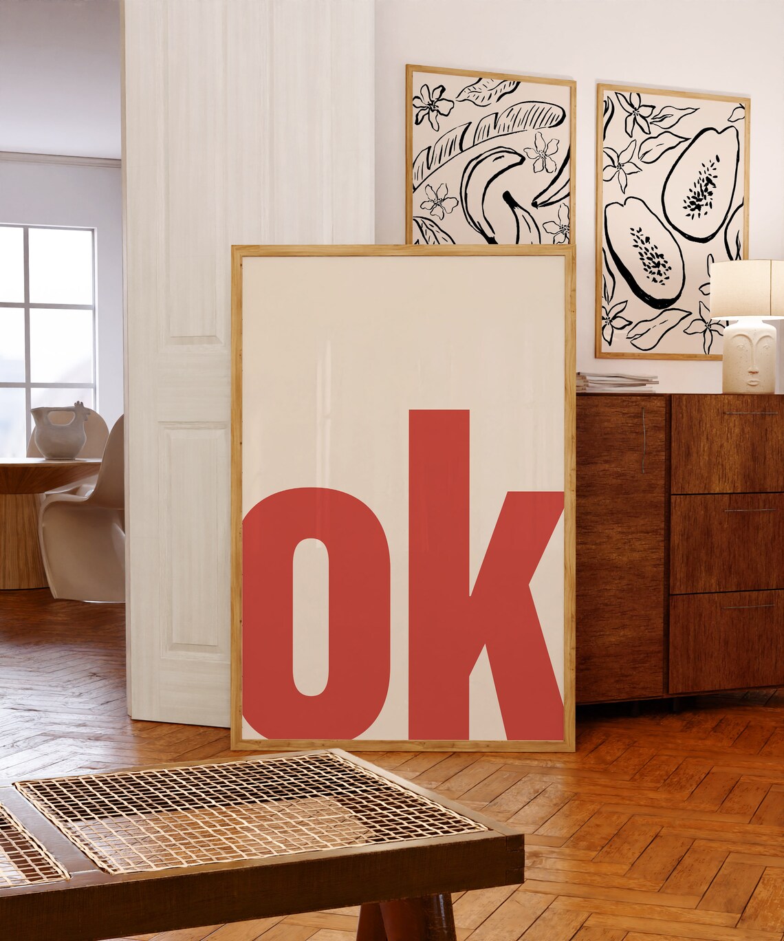 OK Typography Poster, Minimalist Modern Wall Art - Image 2