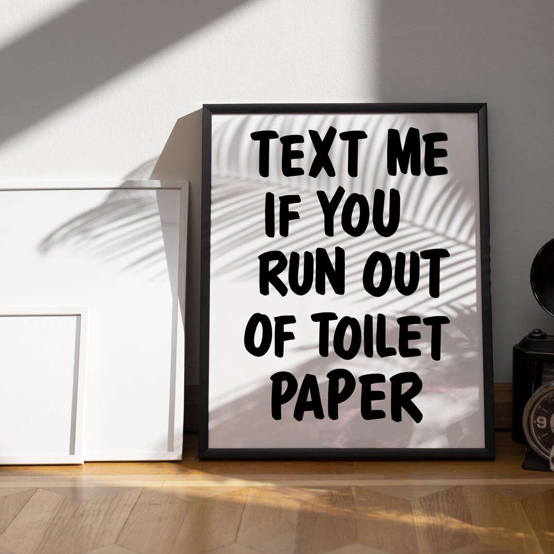 Text Me If You Run Out of Toilet Paper Funny Bathroom Typography Poster