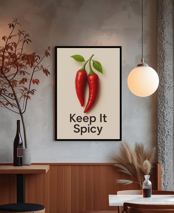Chili Pepper Kitchen Art Minimalist Red Food Print