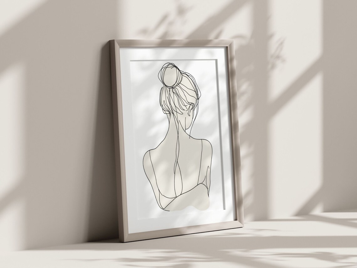 Woman Line Art Drawing Print, Minimalist Portrait - Image 3