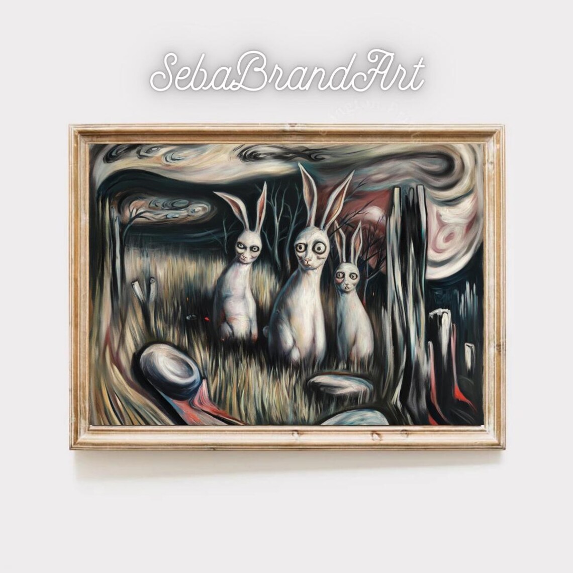 The Haunting Silence, Expressionist Surreal Rabbits