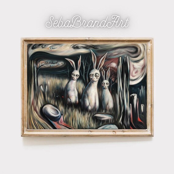 The Haunting Silence, Expressionist Surreal Rabbits
