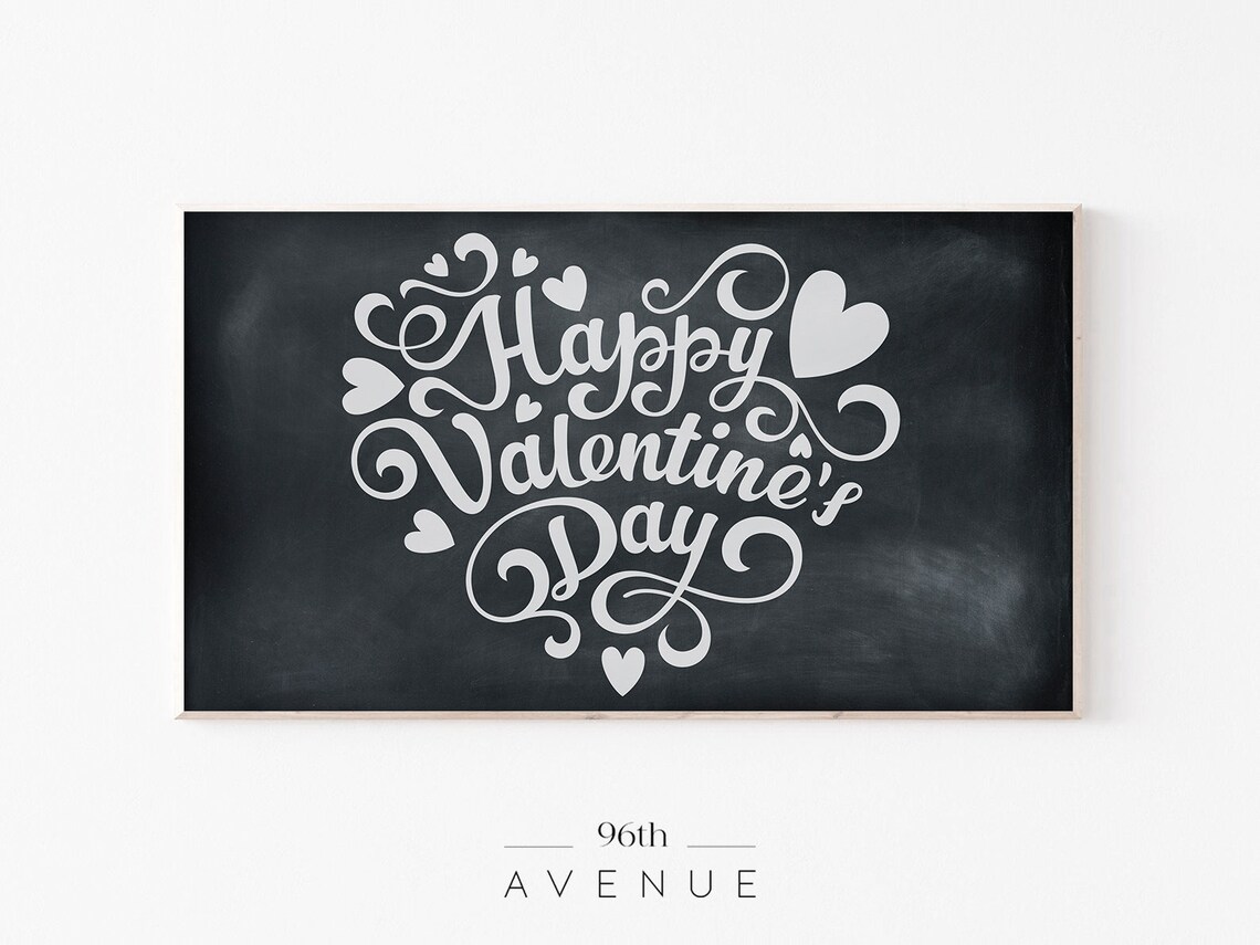 Valentines Day TV Art, Chalk Style Art Print