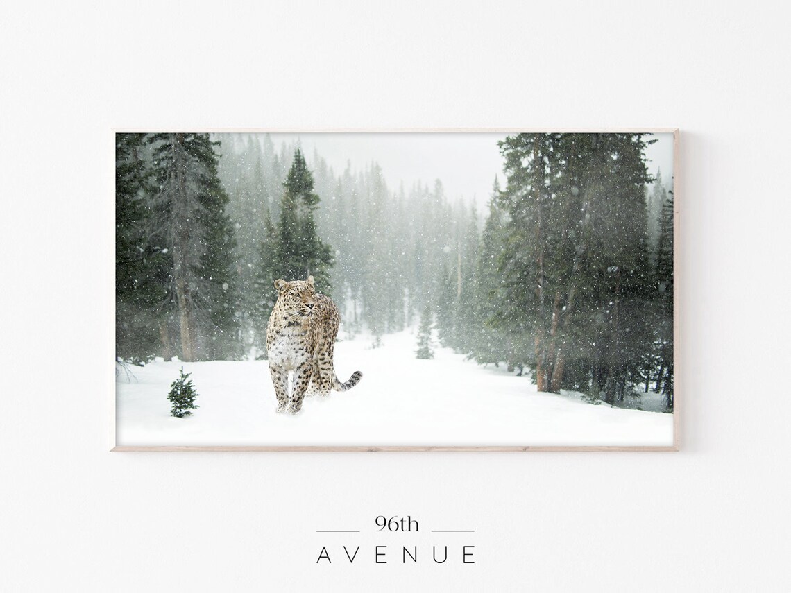 Leopard Holiday Forest Landscape Art Print