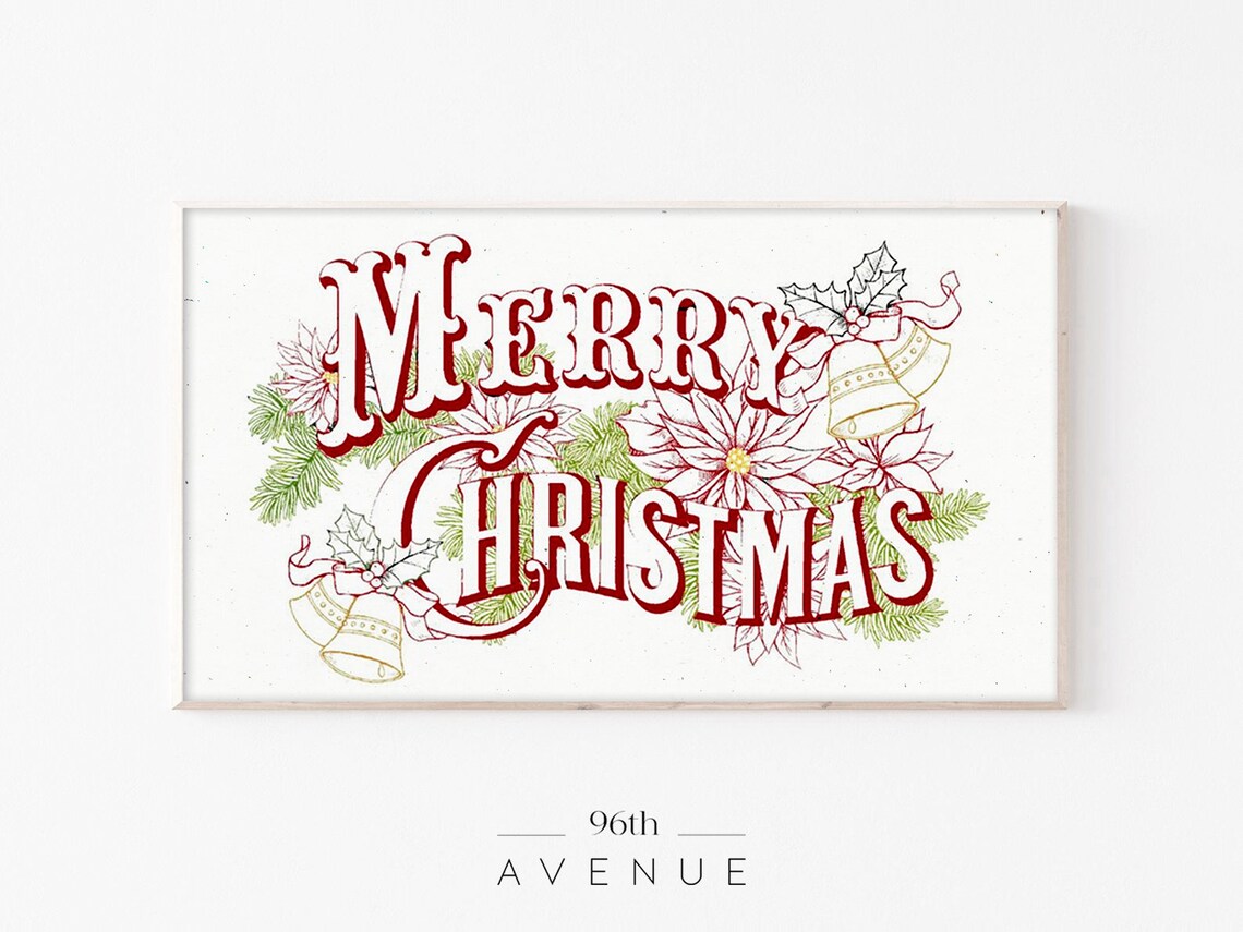 Antique Christmas TV, Festive Decor Art Print