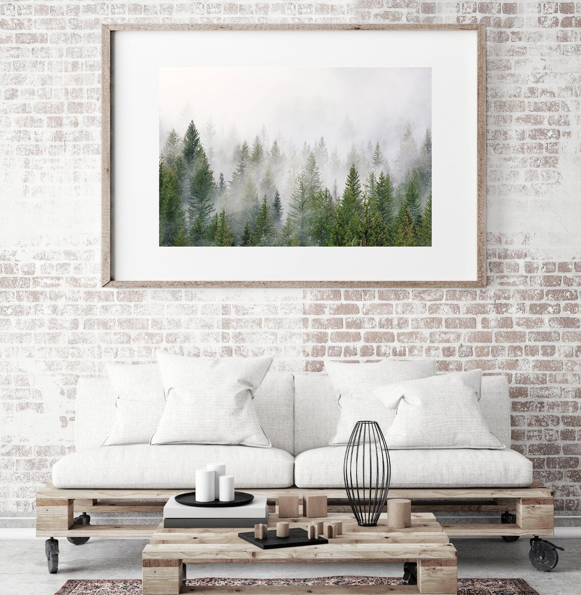 Foggy Forest Photography Poster, Nordic Landscape - Image 2