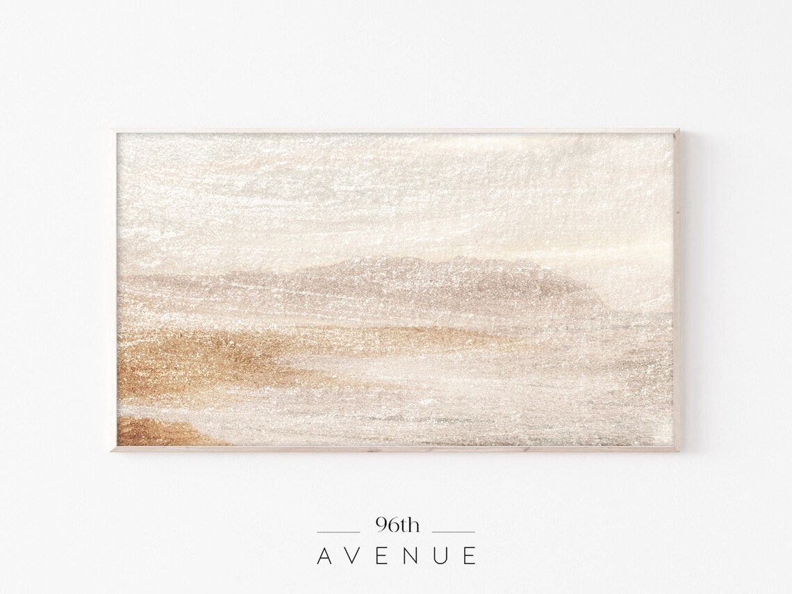 Minimal Beige Abstract Landscape Painting Warm Neutral Poster