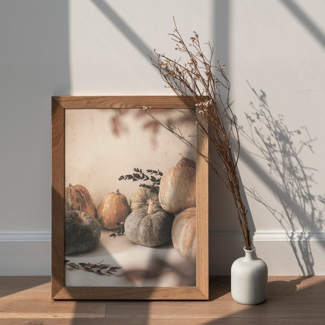 Heirloom Pumpkins Still Life Neutral Warm Autumn Harvest Poster - Image 2