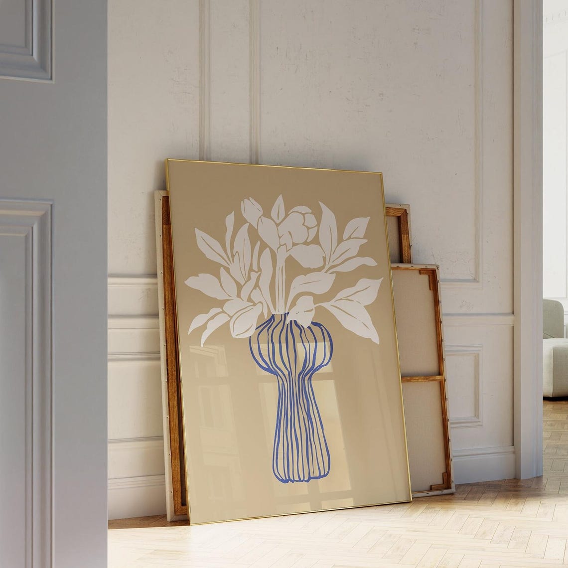 Abstract Vase Botanical Floral Poster, Neutral Modern - Image 4