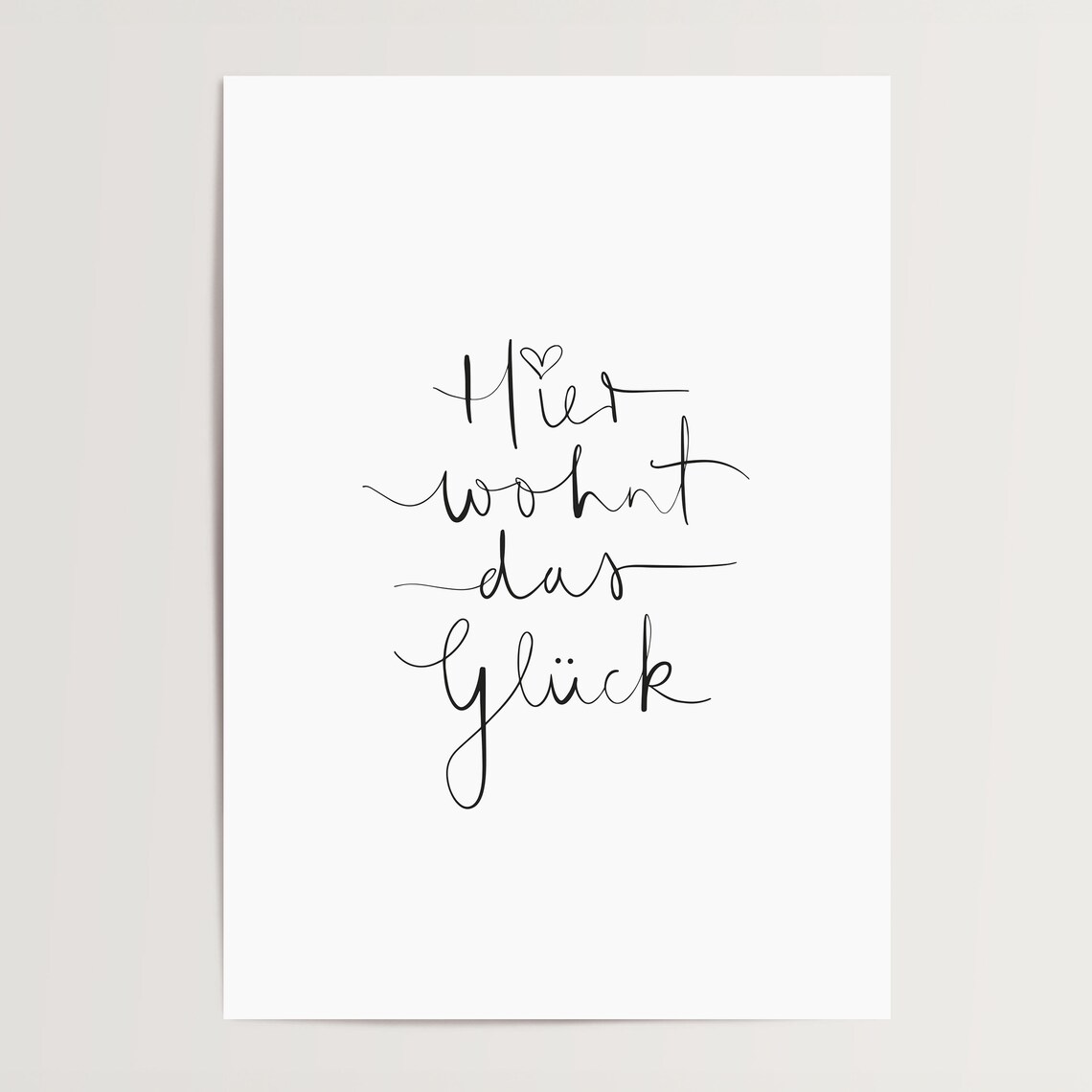 Hier Wohnt Das Gluck German Love Quote Art Print - Image 4
