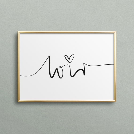 Wir German Typography Art Print, Love Quote