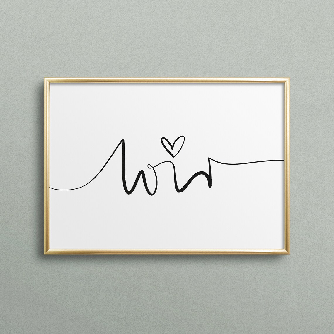 Wir German Typography Art Print, Love Quote