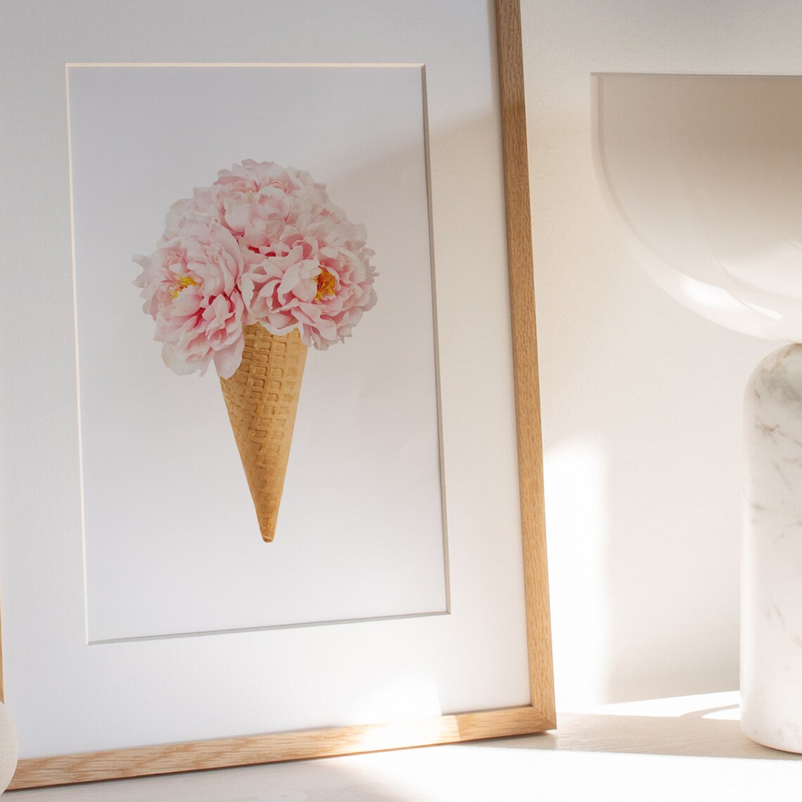 Bouquet on Ice Cone Typography Art Print - Image 3