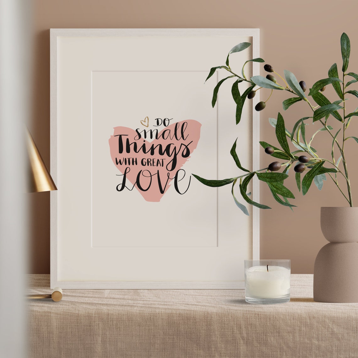 Do Small Things With Great Love Pink Heart Inspirational Poster - Image 2