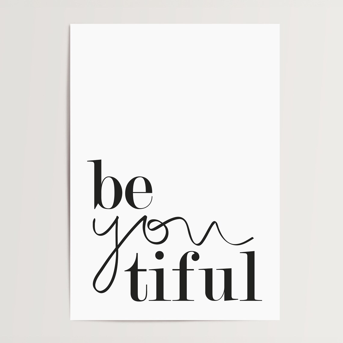 Beyoutiful Typography Art Print, Beauty Quote - Image 4