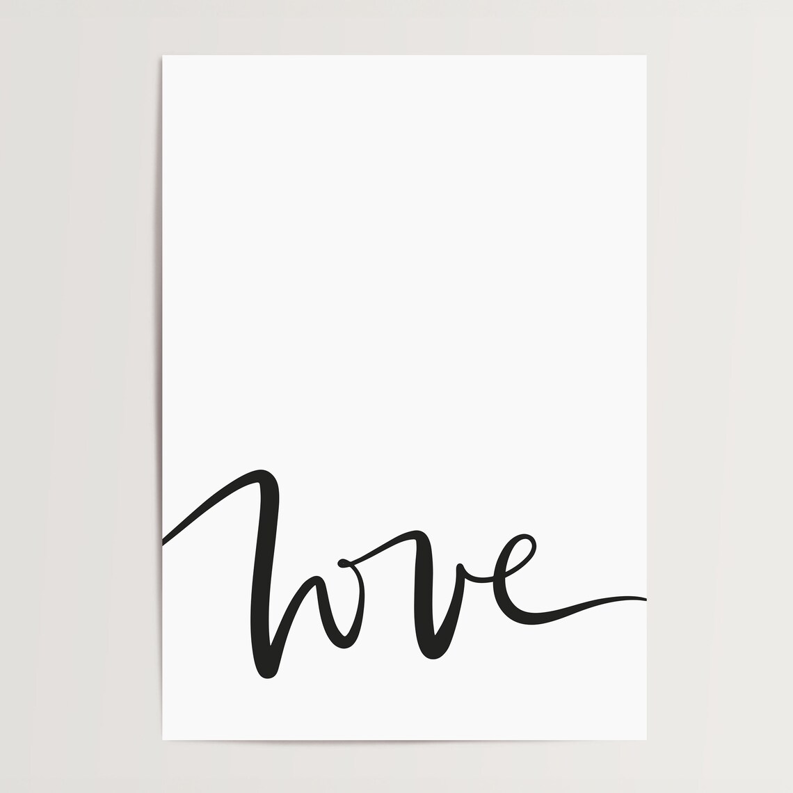 Love Single Word Calligraphy Minimalist Wedding Decor Poster - Image 4