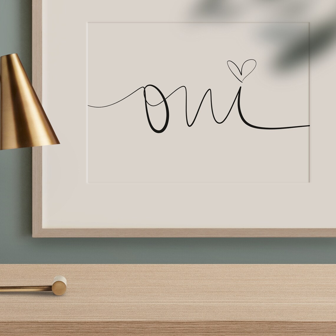 Oui Typography Art Print, Love Quote Poster - Image 3