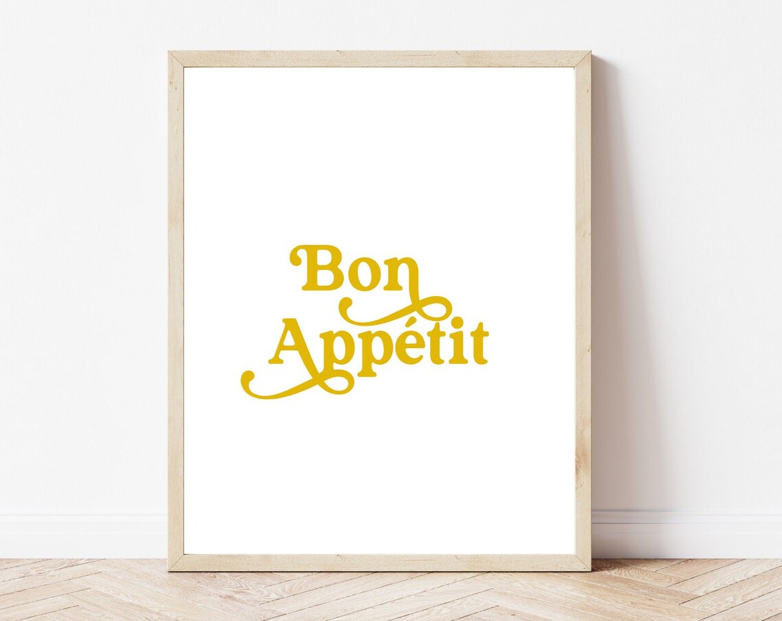 Bon Appetit Retro Typography Kitchen Decor