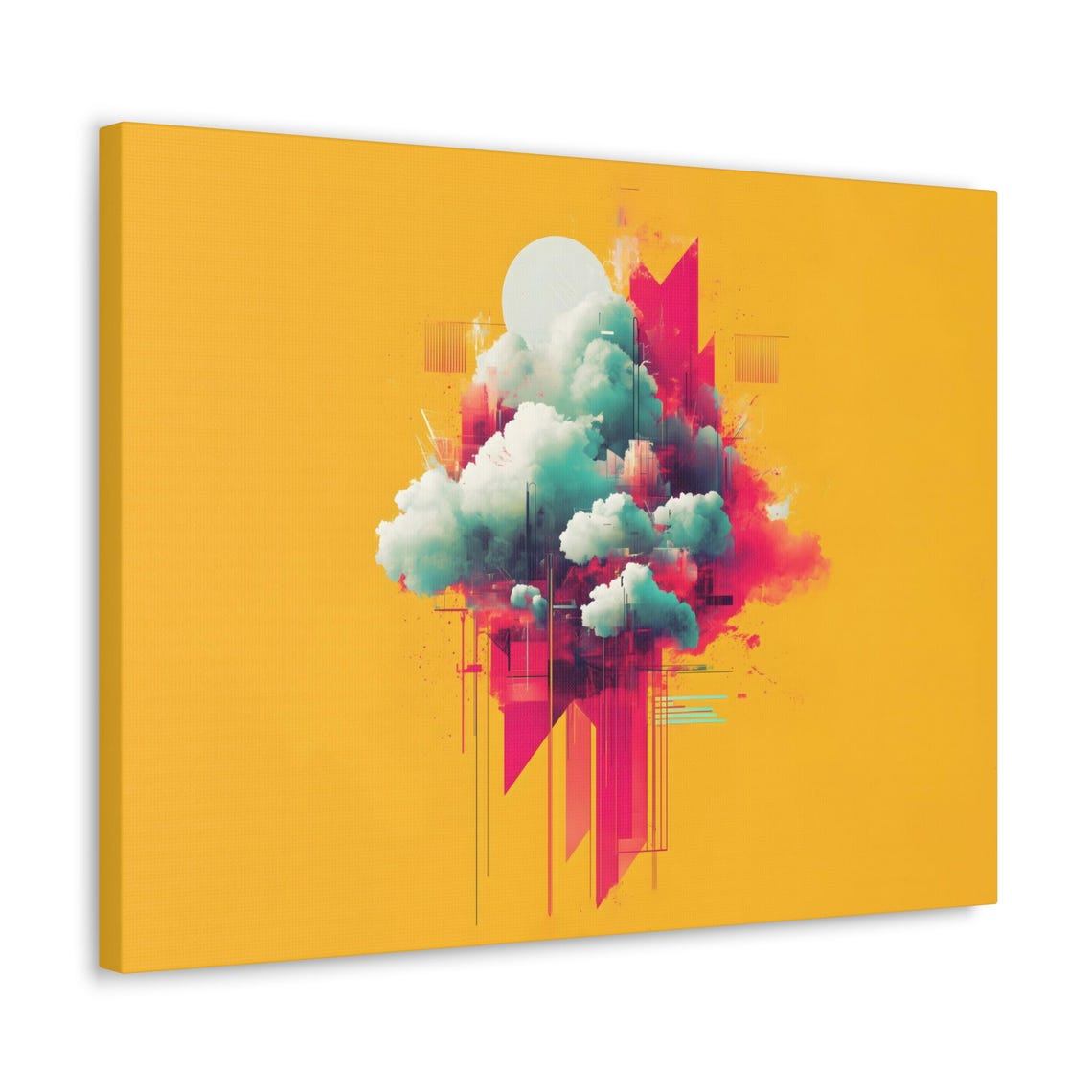 Golden Yellow Abstract Cloud Collage Geometric Modern Wall Poster