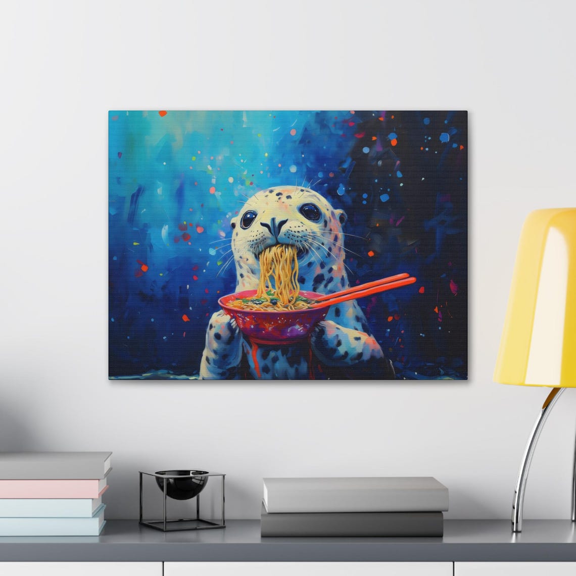 Maximalist Eclectic Ramen Leopard Seal Print Bold Altered Animal Portrait Fantasy Fun Colorful Renaissance Rustic Art - Image 2