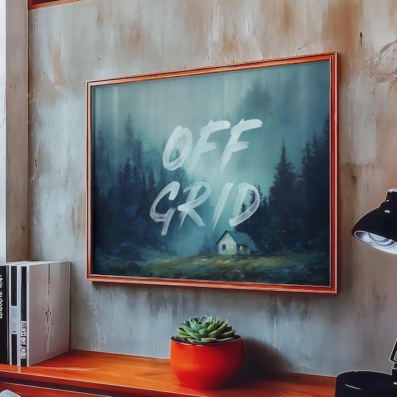 Off Grid Moody Forest Cabin Wilderness Tonalist Escape Poster