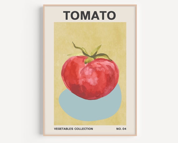 Tomato Poster Tomato Wall Art Food Poster Tomato Print Kitchen Print Kitchen Wall Art Fruit Wall Art Fruit Print Vegetable Wall Art