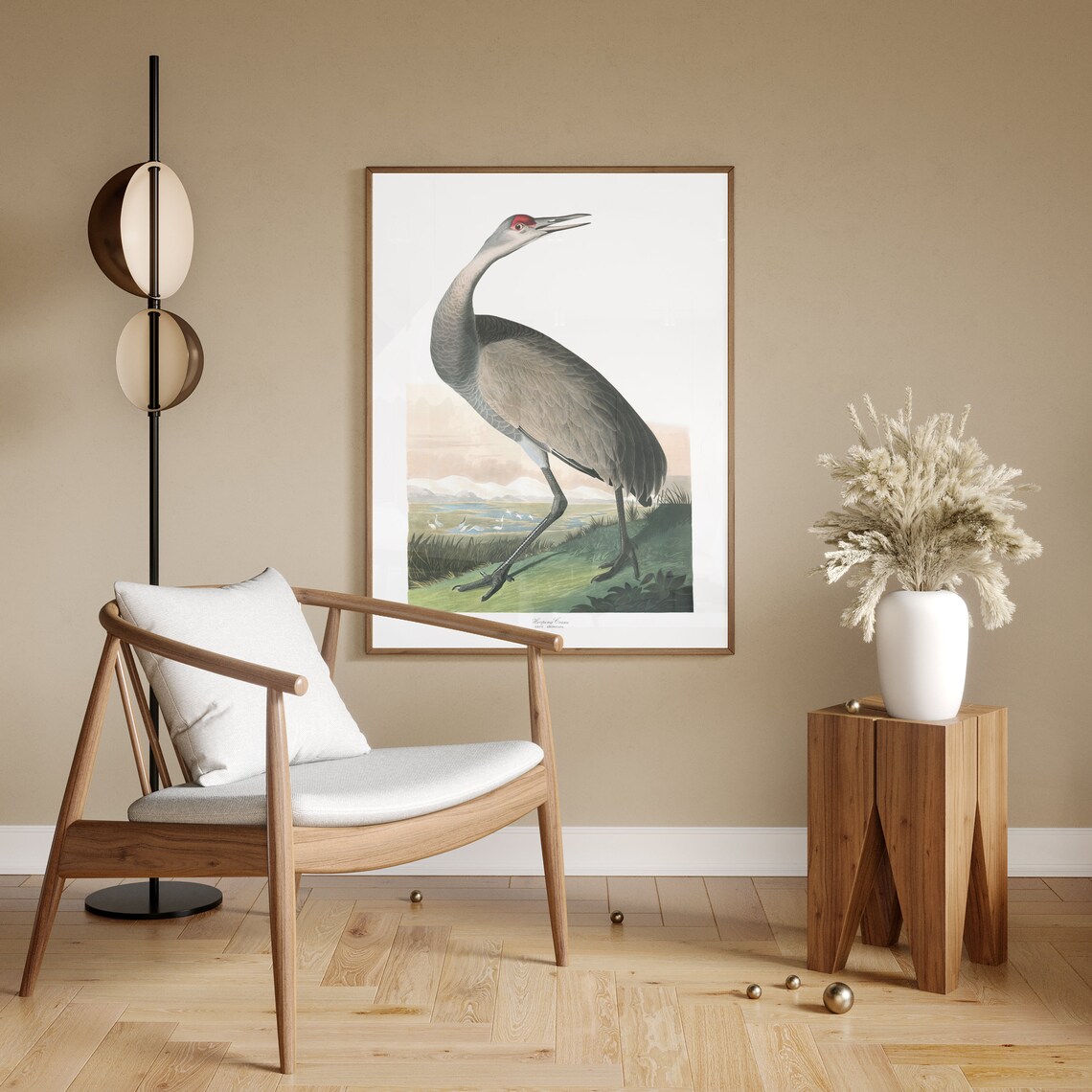 Hooping Crane Antique Vintage Naturalist Bird Illustration Poster - Image 3