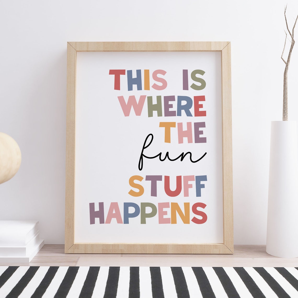 This Is Where the Fun Stuff Happens Colorful Playroom Kids Poster - Image 3