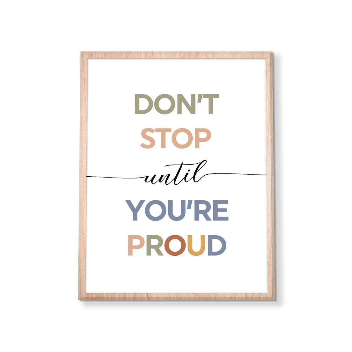 Don't Stop Until You're Proud Pastel Classroom Motivational Poster - Image 3