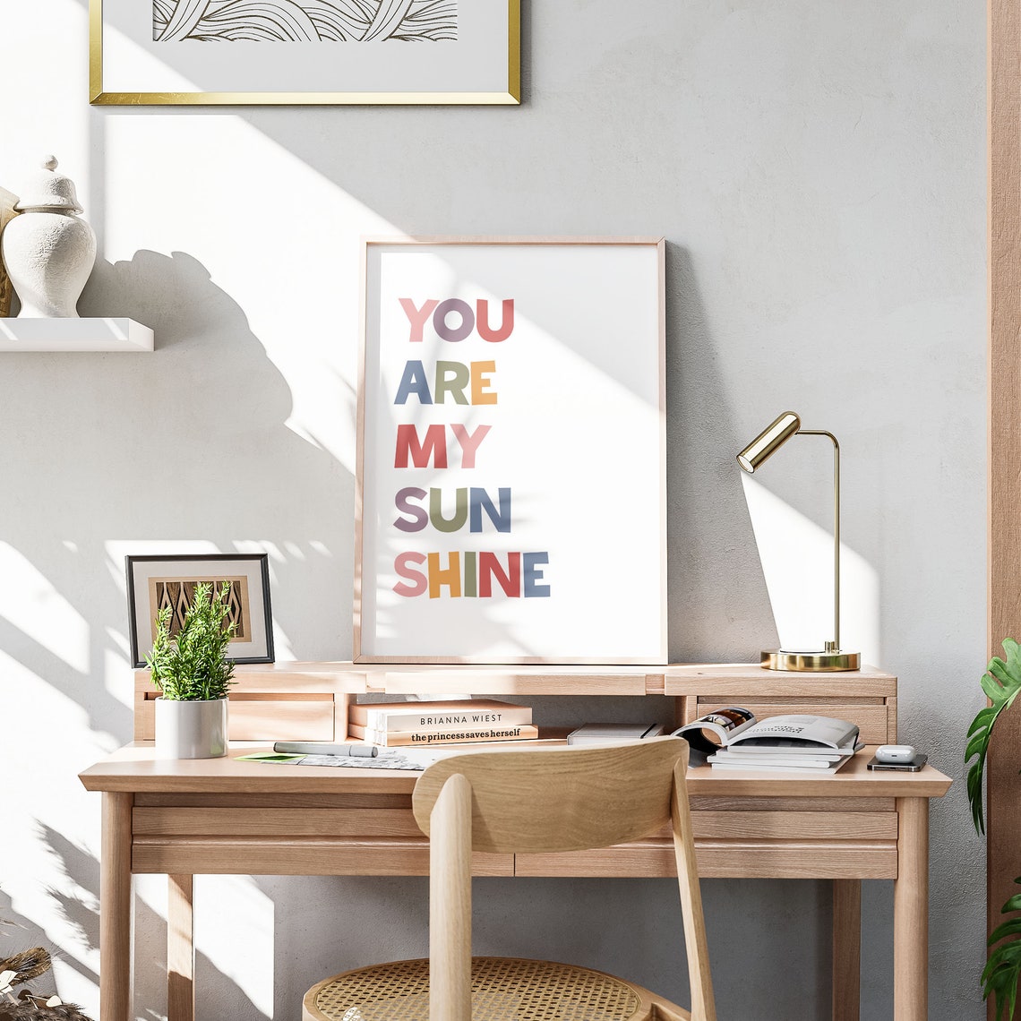 You Are My Sunshine Colorful Kids Playroom Typography Poster - Image 2