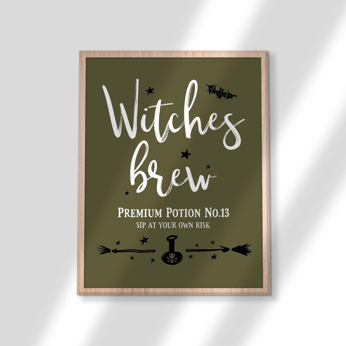 Witches Brew Halloween Poster Premium Potion No 13 Green Decor - Image 3