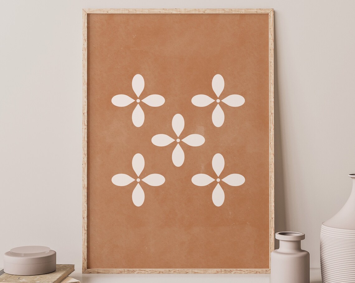 Burnt Orange Minimalist Abstract Wall Art Print - Image 2