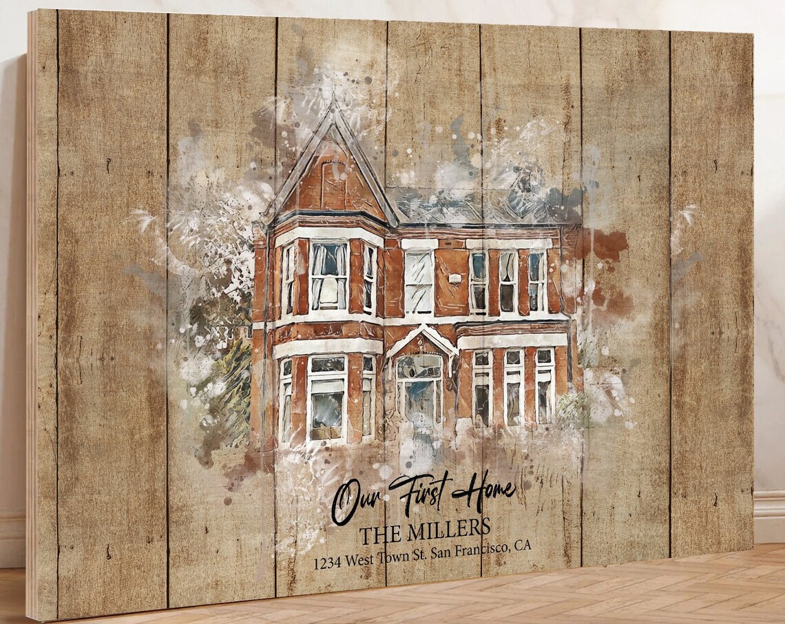 Brick Victorian House Watercolor Our First Home San Francisco Poster