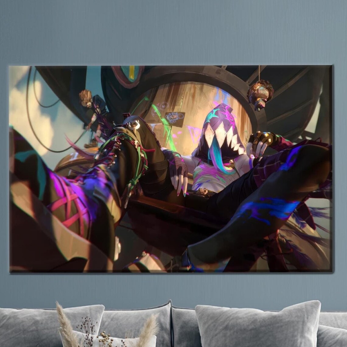 Jinx Painting Arcane Poster, Game-Inspired Wall Art