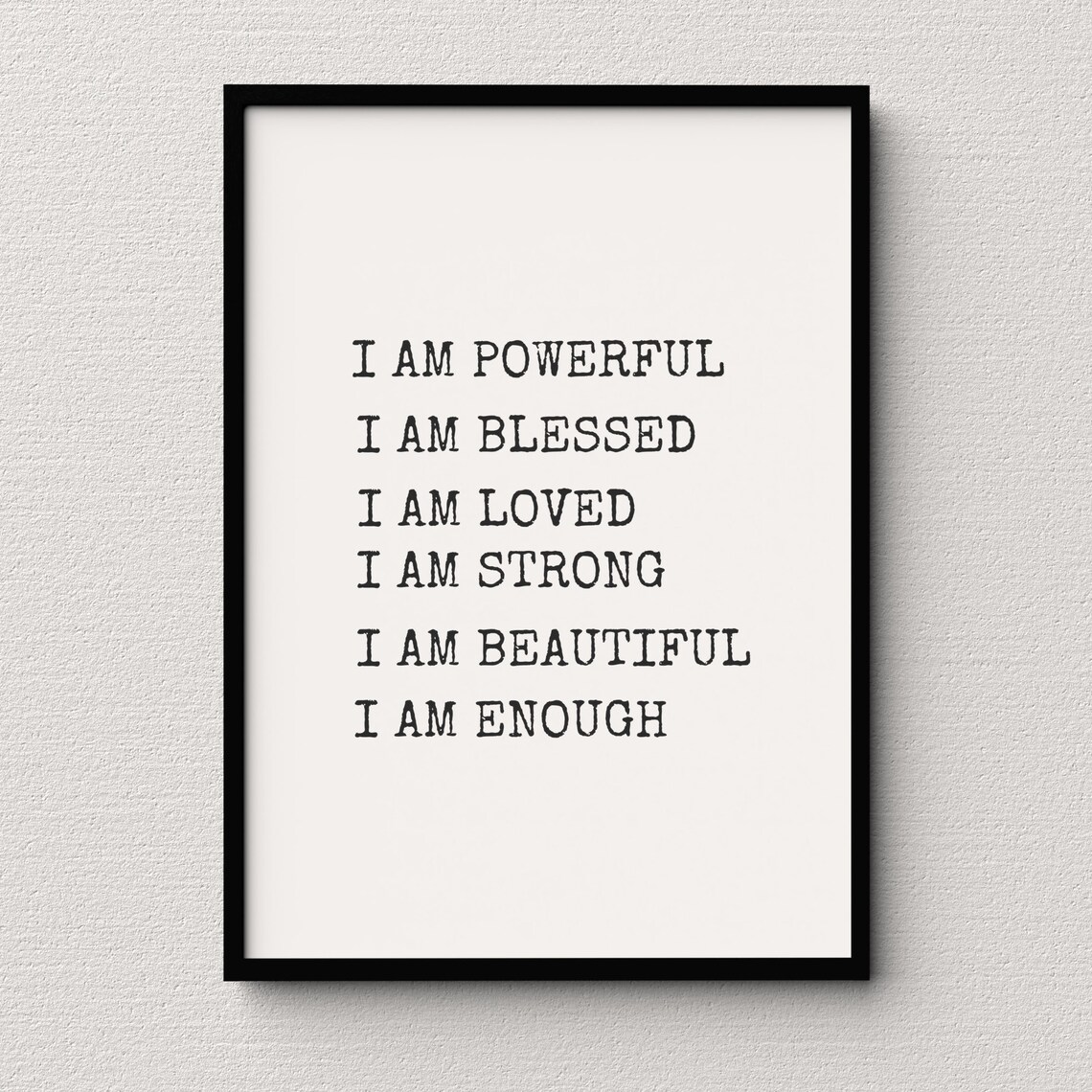 Daily Affirmations Wall Art Inspirational Quotes Wall Art Motivational Quotes Typography Print I Am Enough Quote Poster - Image 2