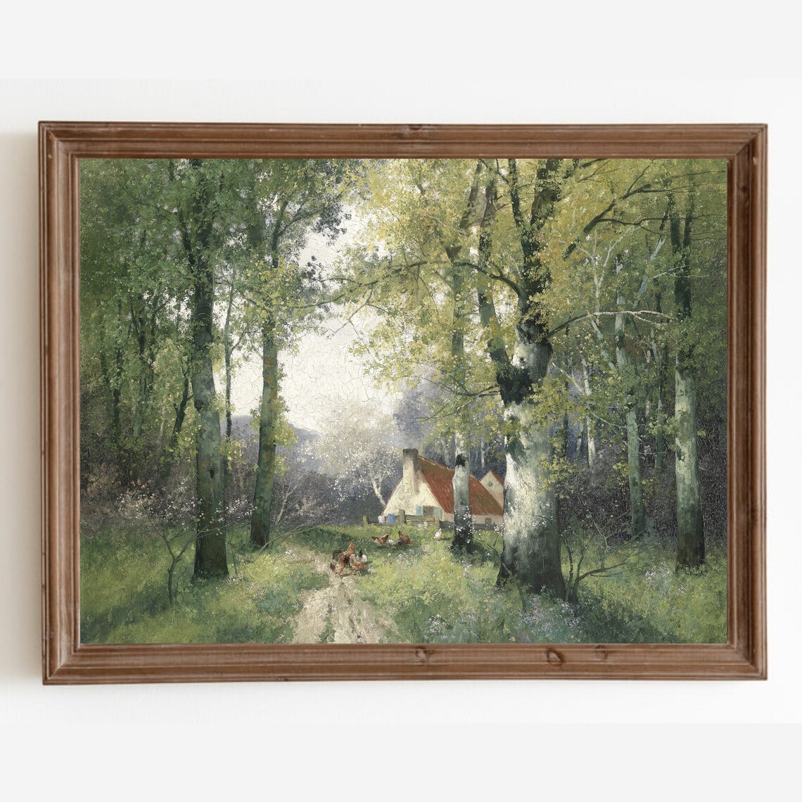 Vintage Country Landscape, Cottage Poster Print