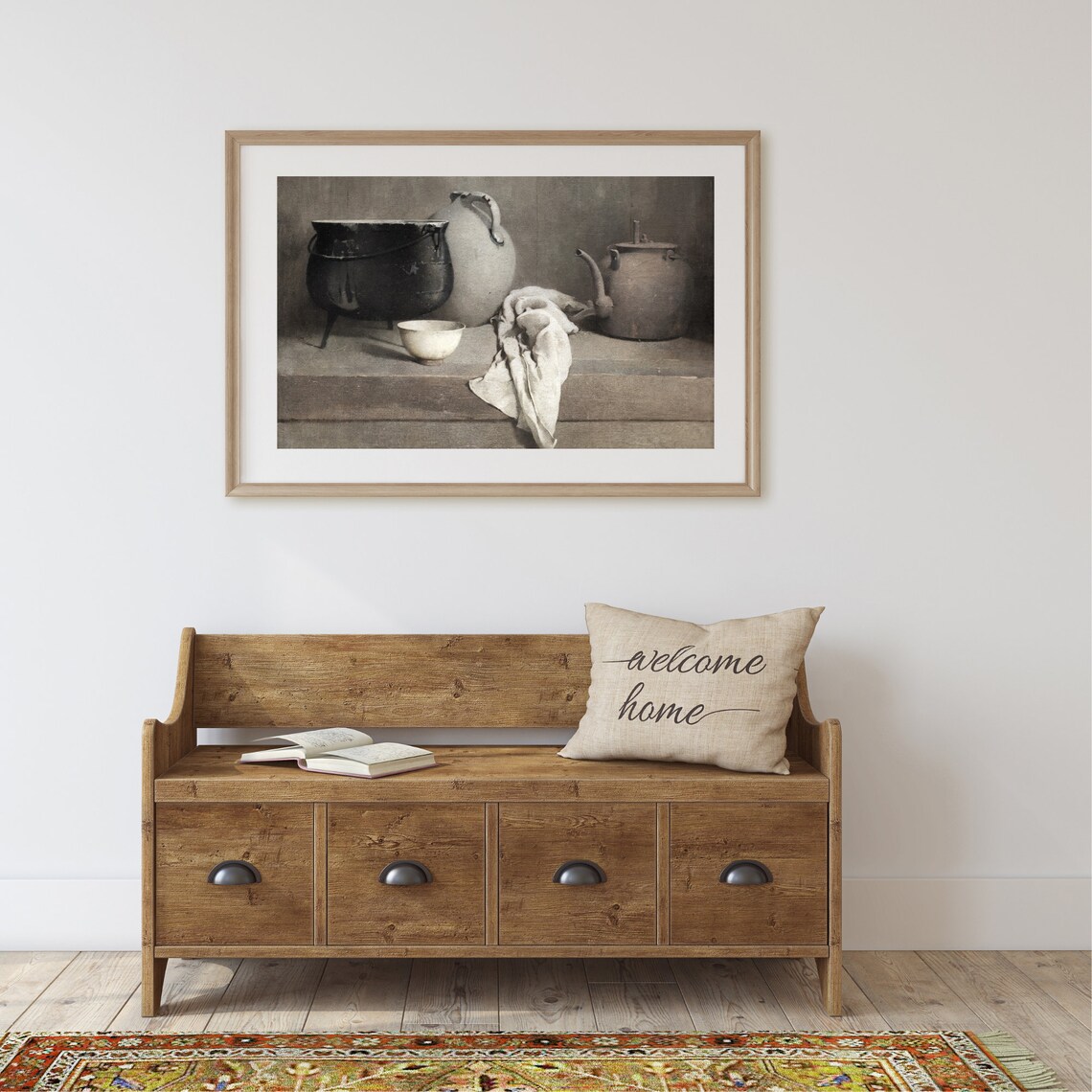 Farmhouse Kitchen Still Life, Vintage Art Print - Image 2