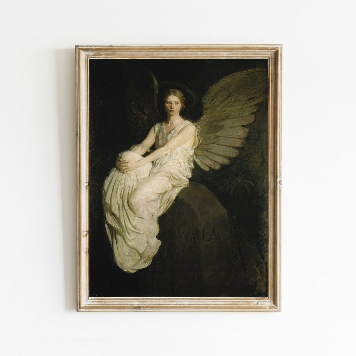 Vintage Angel Portrait, Christian Religious Art Print