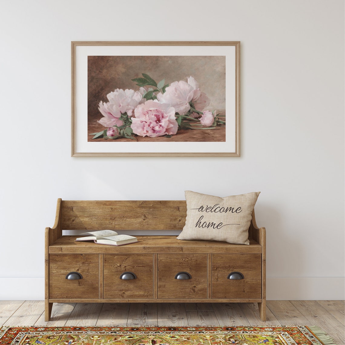 Pink Peonies Painting Wall Art Print - Image 2