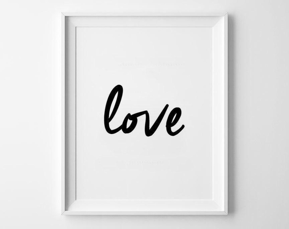 Black And White Typography Art Print for Nursery