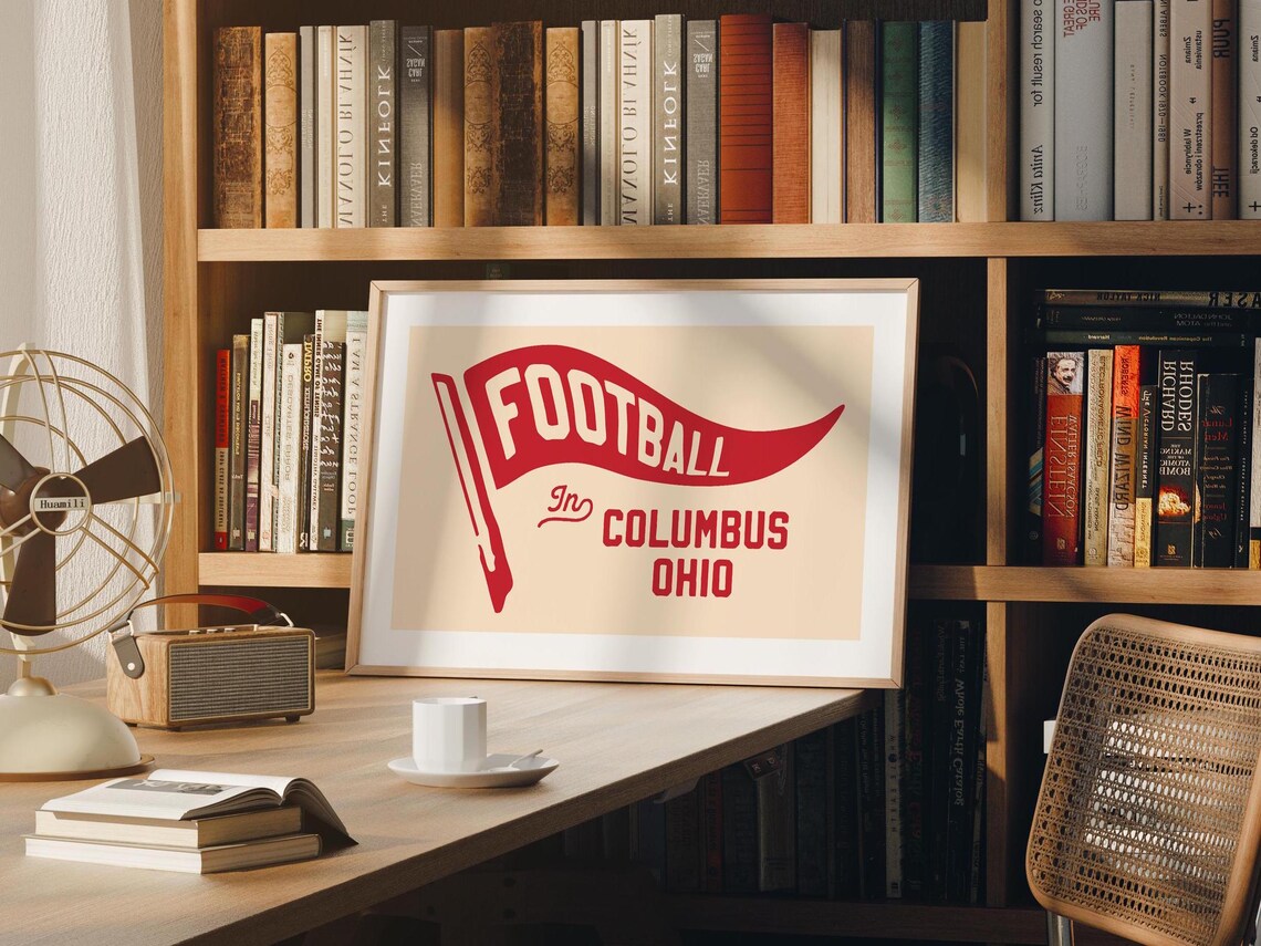 Retro Ohio Football Poster, Columbus Sports Decor - Image 3