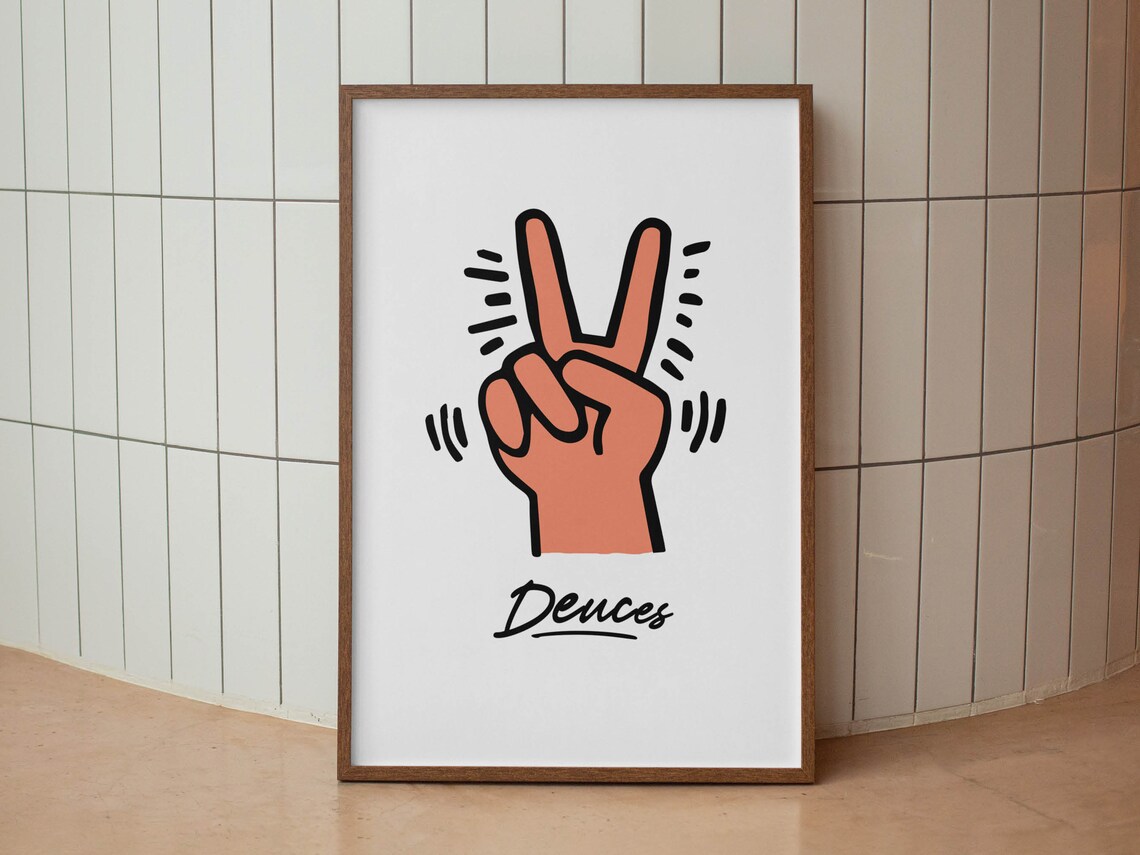 Pop Art Bathroom Deuces Humor Art Print