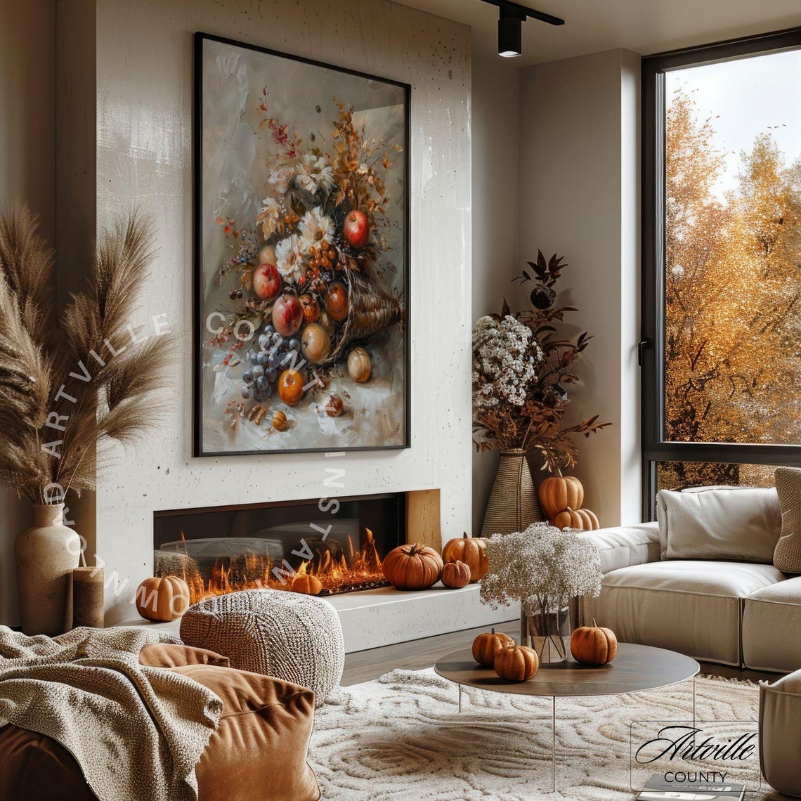 Autumn Pumpkin Patch Rustic Barn Vintage Fall Harvest Poster - Image 3
